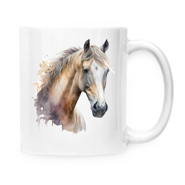 Cup white s potiskem Mug with a horse motif