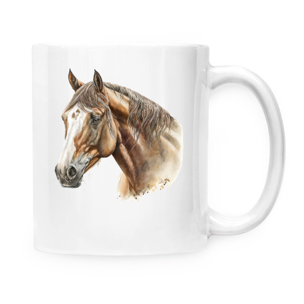 Hrnek malý bílý s potiskem Hrneček s motivem koně