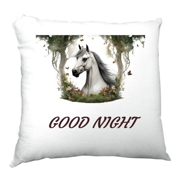 Satin Pillow s potiskem Pillow with a horse motif