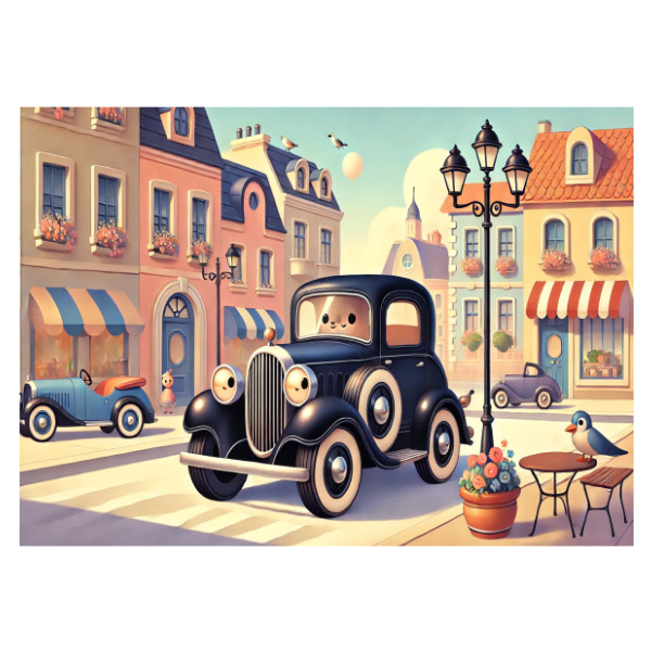Puzzle A3 s potiskem Adventures of an old car