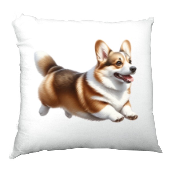Vankúš saténový s potlačou WELSCH corgi