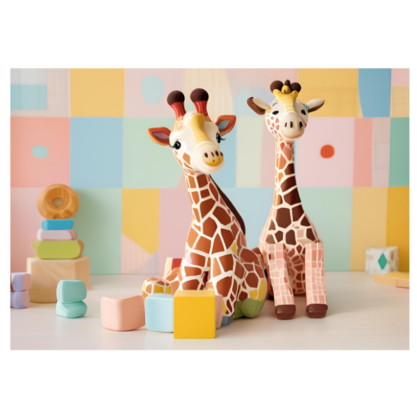 Puzzle A3 s potiskem Giraffe friends in the game world
