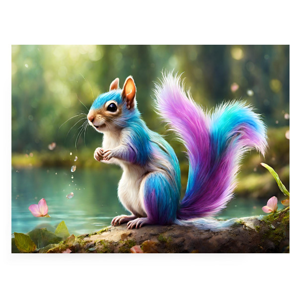 Photo Canvas 4:3 s potiskem Rainbow squirrel - photo canvas
