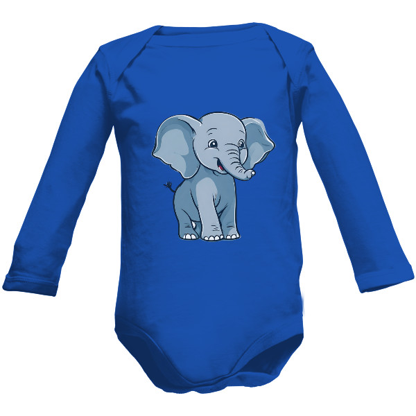 Kids' overall bodysuit  s potiskem The Curious Elephant