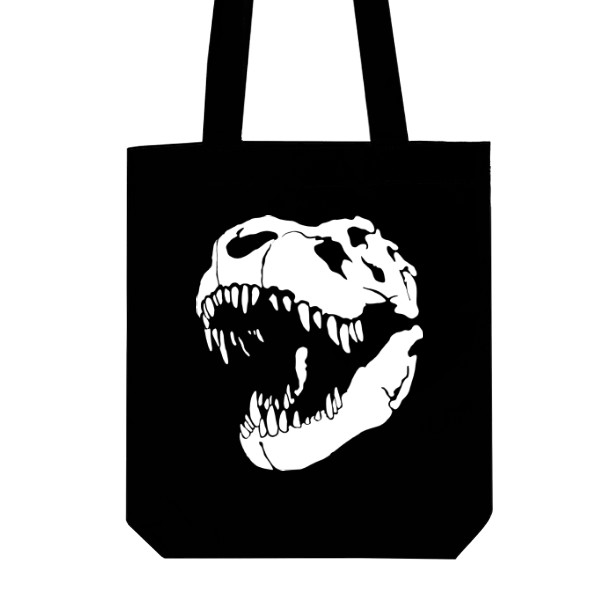 Organic cotton bag Trix the T-Rex - Skull - White